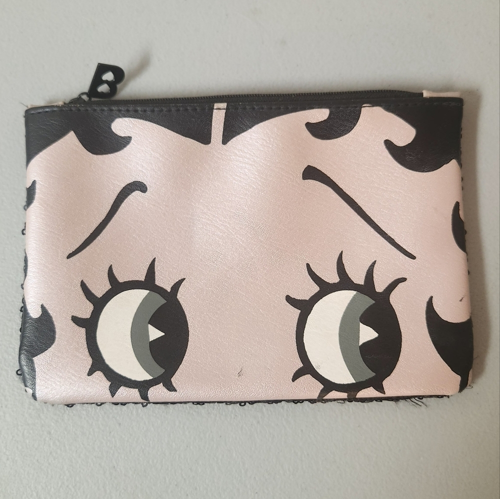 Betty Boop Pink and Black Pouch Sequins In Great Condition!!